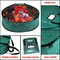 Christmas Wreath Storage Bag 24" - Garland Holiday Container with Tear Resistant Material - Featuring Heavy Duty Handles and Transparent Card Slot - (Green)